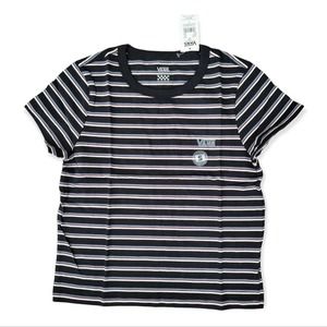 Vans Women's striped babydoll tee black Size S